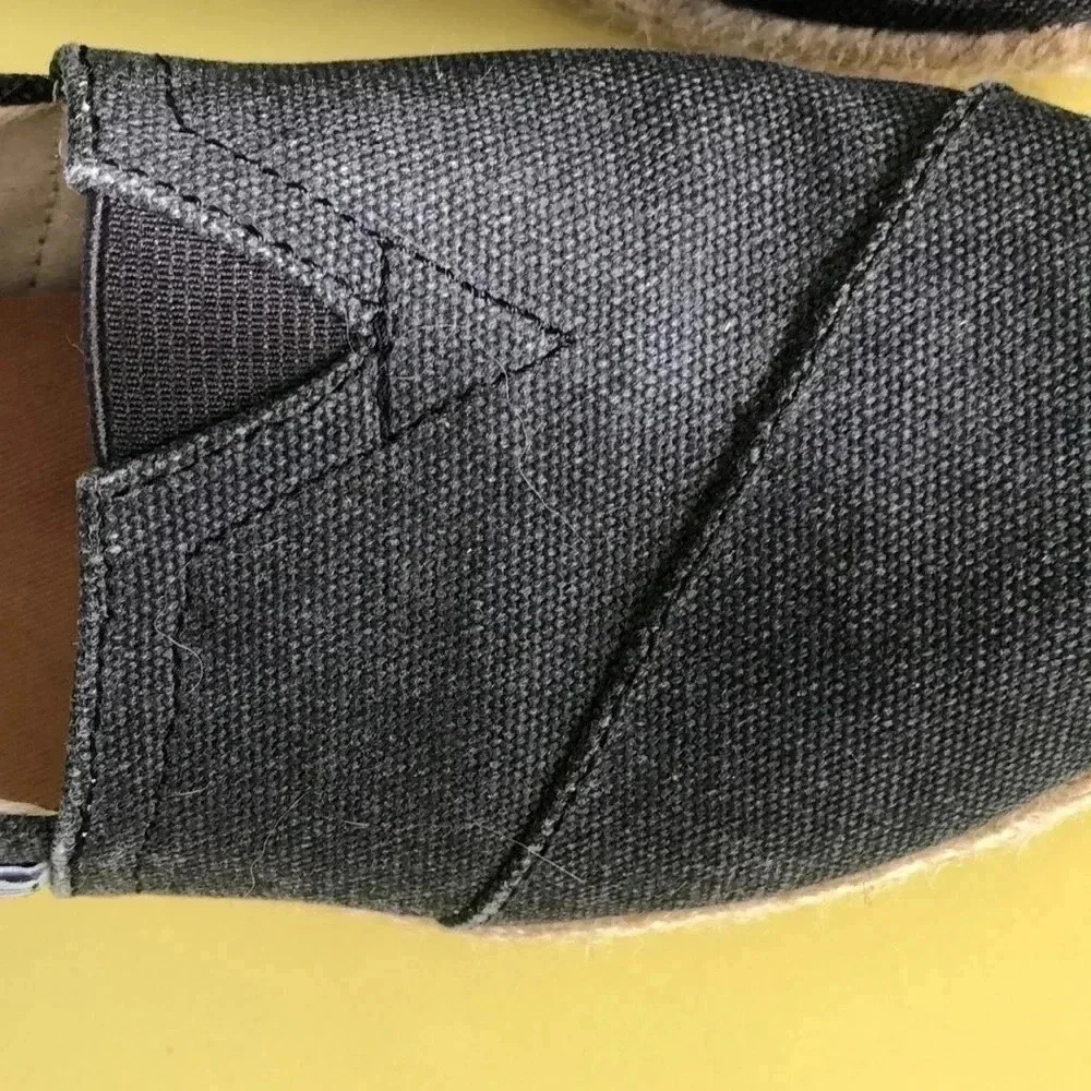 Toms dark gray denim espadrilles. Size 8.5 W